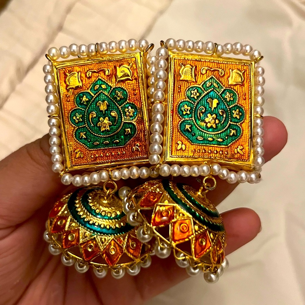Bohemian hand painted earnings